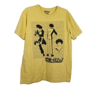Cowboy Bebop Spike Spiegel Anime Graphic Sunrise Tshirt Yellow Adult XL FLAW